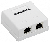 Розетка компьютерная 2x8P-8C RJ-45 CAT5e  FTP 2 порта GENERICA