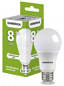 GENERICA LED A60 груша 8Вт 230В 4000К E27