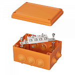 Коробка огнестойкая 150х110Х70 пласт FS с каб. вводами и клеммн. IP55, 4р, 450V,20A,10мм.кв, нерж.контакт FSK21410 DKC